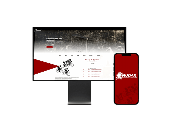 Audax website on desktop and mobile.